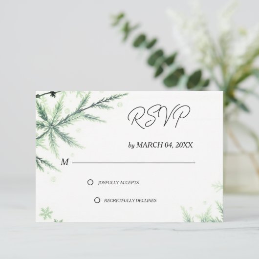 Green Elegant Classic Wedding RSVP (スタンド正面)