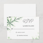 Green Elegant Classic Wedding RSVP (正面/裏面)