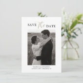 Green Elegant Simple Text Photo Wedding セーブザデート (スタンド正面)