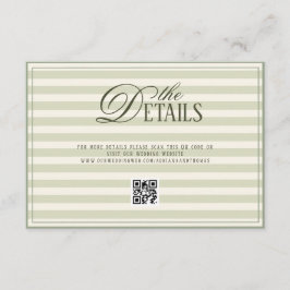 Green Elegant Timeless Wedding QR code Details エンクロージャーカード