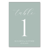 Green Elegant Wedding テーブルナンバー (裏面)