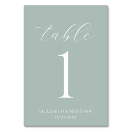 Green Elegant Wedding テーブルナンバー