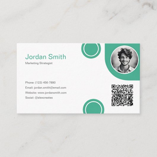 Green Emerald Aesthetic Classic Professional  名刺 (正面)