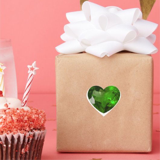 Green Emerald Heart Sticker ハートシール (パーティー)