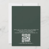 Green Emerald Tidepool Elegant QR Code Wedding 招待状 (裏面)