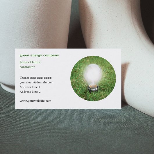 Green Energyモダン Business Cardテンプレート 名刺
