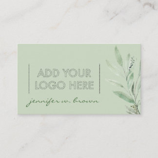Green Essential Oils Add your custom logo floral 名刺