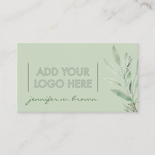 Green Essential Oils Add your custom logo floral 名刺 (正面)