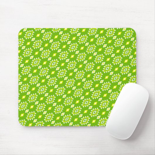 Green Ethnic Pattern Mouse Pad マウスパッド (マウス)