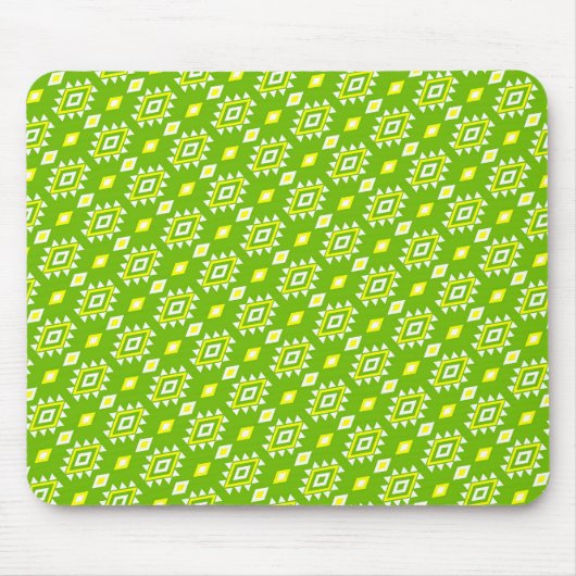 Green Ethnic Pattern Mouse Pad マウスパッド (正面)
