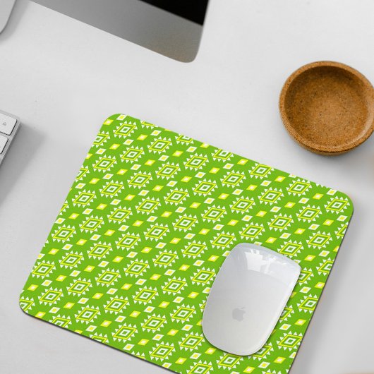 Green Ethnic Pattern Mouse Pad マウスパッド