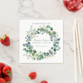 Green Eucalyptus Celebration of Life スタンダードカクテルナプキン (インサイチュ)