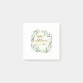Green eucalyptus floral bridal shower name date go ポストイット
