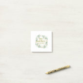 Green eucalyptus floral bridal shower name date go ポストイット (デスク上)