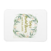 Green eucalyptus floral bridal shower name date go マグネット (横)