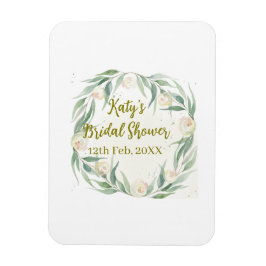 Green eucalyptus floral bridal shower name date go マグネット