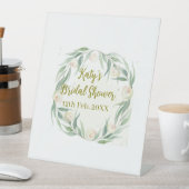 Green eucalyptus floral bridal shower name date go 台座サイン (インサイチュ)