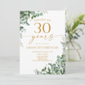 Green Eucalyptus Gold 30th Birthday Party 招待状 (スタンド正面)