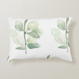 Green Eucalyptus Leaves,  delicate pastel decor アクセントクッション