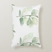 Green Eucalyptus Leaves, delicate pastel decor アクセントクッション (正面(垂直))