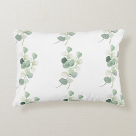 Green Eucalyptus Pastel Leaves Duvet Cover アクセントクッション