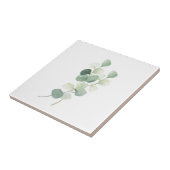 Green Eucalyptus Pastel Leaves Duvet Cover タイル (側面)