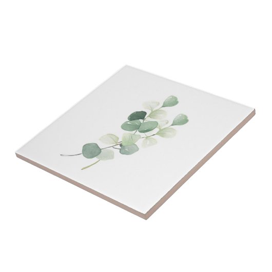 Green Eucalyptus Pastel Leaves Duvet Cover タイル (側面)