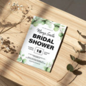 Green Eucalyptus Rustic Boho Elegant Bridal Shower 招待状