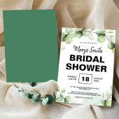 Green Eucalyptus Rustic Boho Elegant Bridal Shower 招待状