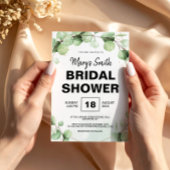 Green Eucalyptus Rustic Boho Elegant Bridal Shower 招待状