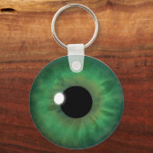 Green Eye Iris Eyeball Cool Custom Round Key Chain キーホルダー (正面)