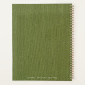 Green Fabric Texture Elegant Monogram Logo Custom プランナー手帳 (裏面)