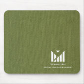 Green Fabric Texture Elegant Monogram Logo Custom マウスパッド (正面)