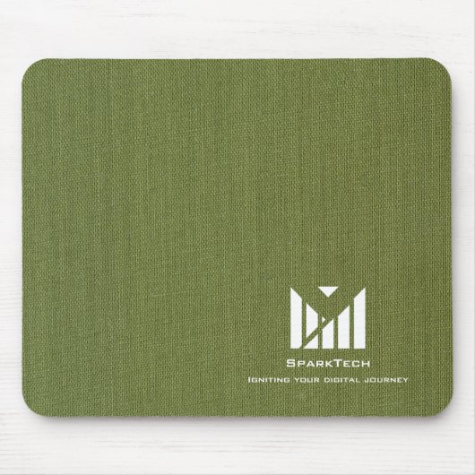 Green Fabric Texture Elegant Monogram Logo Custom マウスパッド (正面)