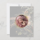 Green Fall Floral Baptism  サンキューカード (裏面)