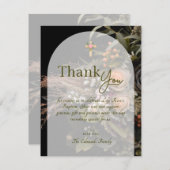 Green Fall Floral Baptism  サンキューカード (正面/裏面)