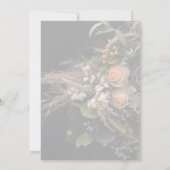 Green Fall Floral Baptism  招待状 (裏面)