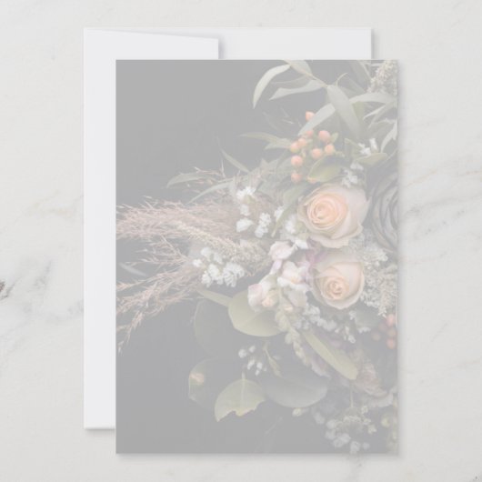 Green Fall Floral Baptism  招待状 (裏面)