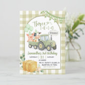 Green Farm Animals Three-i-e-i-o 3rd Birthday 招待状 (スタンド正面)