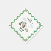 Green Farm Tractor Boys Any Age Birthday スタンダードカクテルナプキン (角)