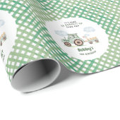 Green Farm Tractor Boys Any Age Birthday ラッピングペーパー (ロールコーナー)