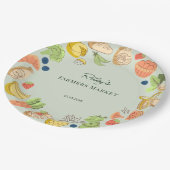 Green Farmers Market Farm Fresh Birthday ペーパープレート (アングル)