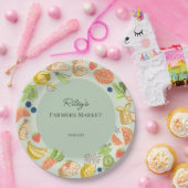 Green Farmers Market Farm Fresh Birthday ペーパープレート (パーティー)