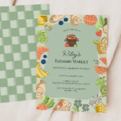 Green Farmers Market Organic Farm Fresh Birthday 招待状