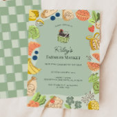 Green Farmers Market Organic Farm Fresh Birthday 招待状