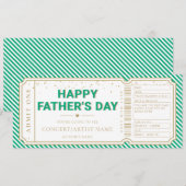 Green Father's Day Concert Ticket Gift Voucher 招待状 (正面/裏面)