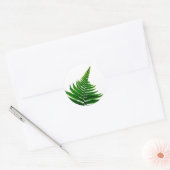 Green Fern Print Woodlands Leaf ラウンドシール (封筒)