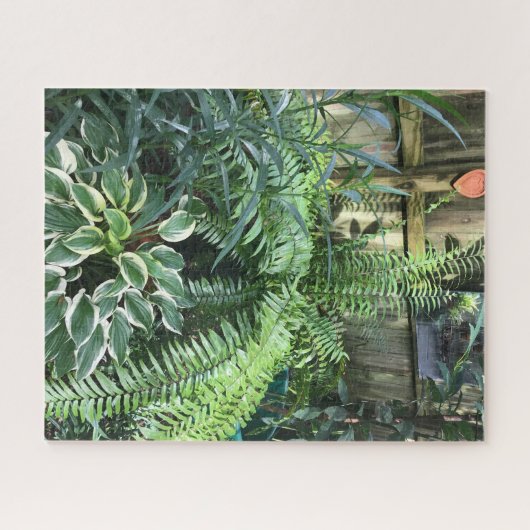 Green Ferns and Foliage ジグソーパズル (横)