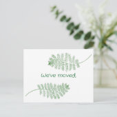 Green Ferns on Custom New Address Postcards ポストカード (スタンド正面)