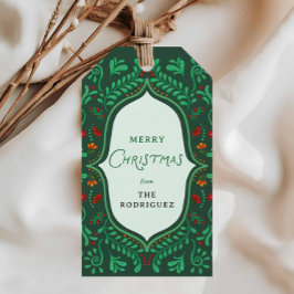 Green Fiesta Christmas Favor Tags ギフトタグ